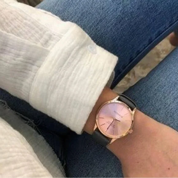 NWT - Monroe Grey Leather and Rose Gold Watch - Picture 5 of 5